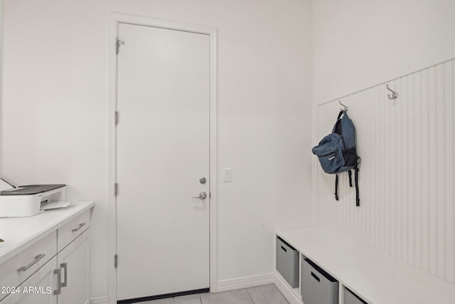 mudroom featuring light tile patterned floors