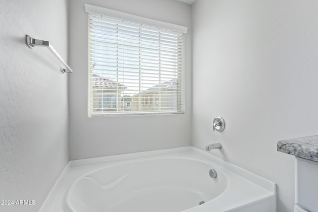 bathroom featuring a bath and vanity