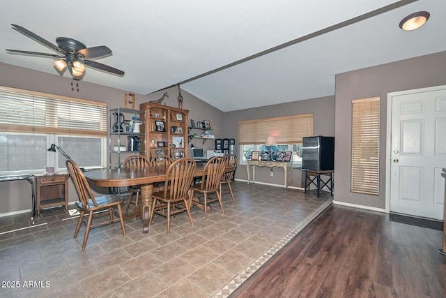 10806 W Adam Ave, Peoria, AZ 85373 - dining space with a ceiling fan and vaulted ceiling