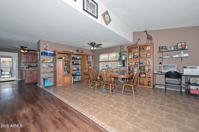 10806 W Adam Ave, Peoria, AZ 85373 - dining space featuring ceiling fan and an office area