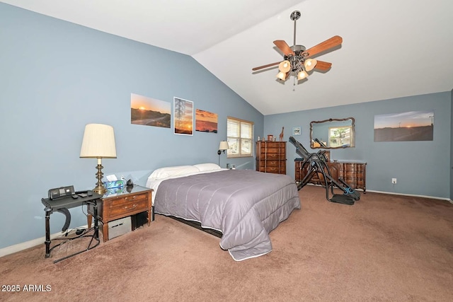 10806 W Adam Ave, Peoria, AZ 85373 - carpeted bedroom featuring vaulted ceiling and a ceiling fan