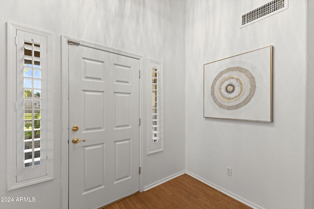 foyer entrance featuring hardwood / wood-style flooring