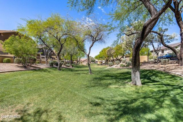 surrounding community featuring a residential view and a lawn