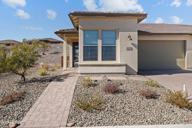 prairie-style home with a garage