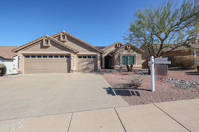 single story home featuring a garage