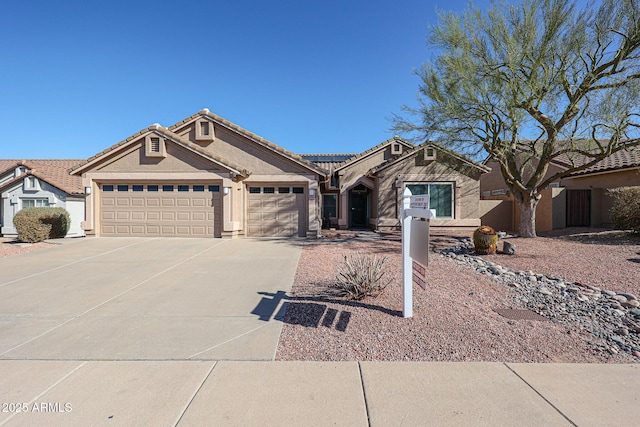 view of front facade with a garage