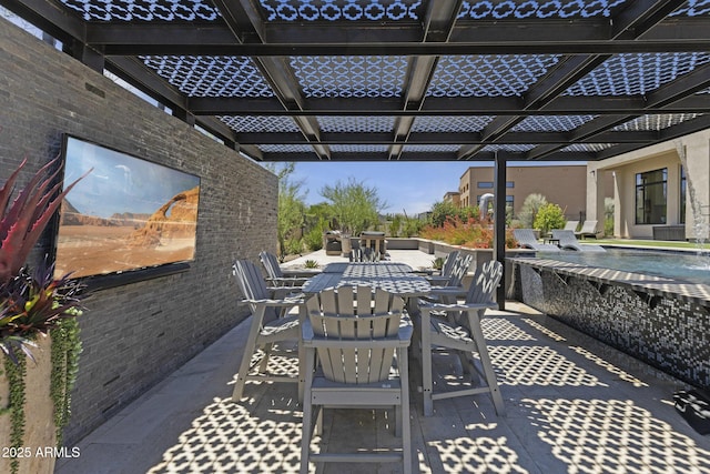 17245 E Desert Vista Trl, Rio Verde, AZ 85263 - view of patio with outdoor dining area and a pergola