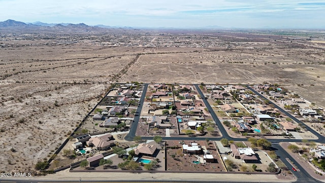 bird's eye view with a mountain view