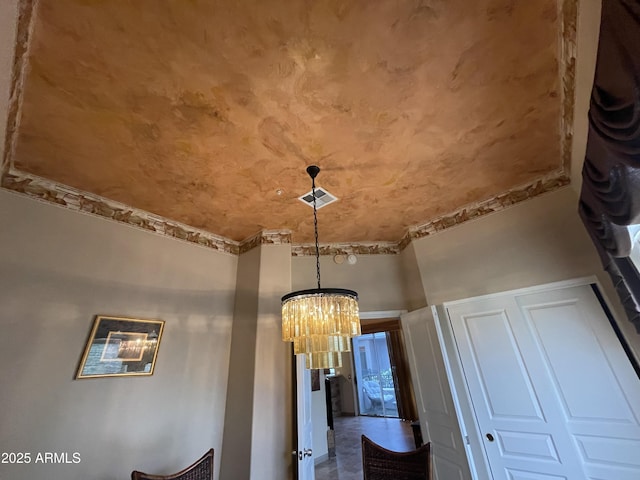 detailed view of a chandelier