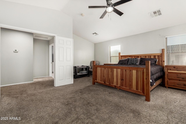 9350 W Williams St, Tolleson, AZ 85353 - bedroom with carpet, lofted ceiling, and ceiling fan