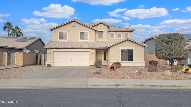 view of front property with a garage