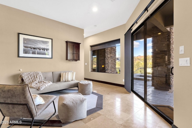 living room with baseboards