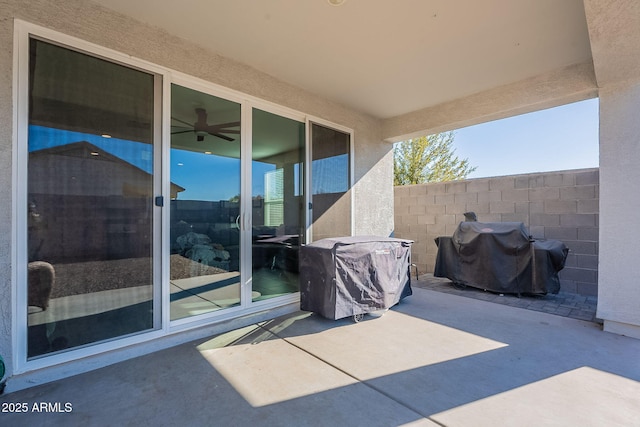 view of patio with grilling area