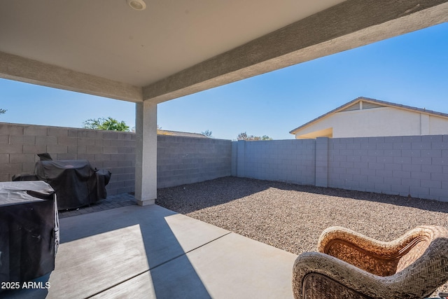 view of patio with area for grilling