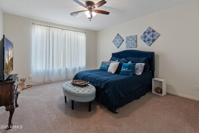 26032 W Quail Ave, Buckeye, AZ 85396 - bedroom featuring carpet flooring, baseboards, and ceiling fan