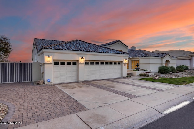 view of front of home featuring a garage