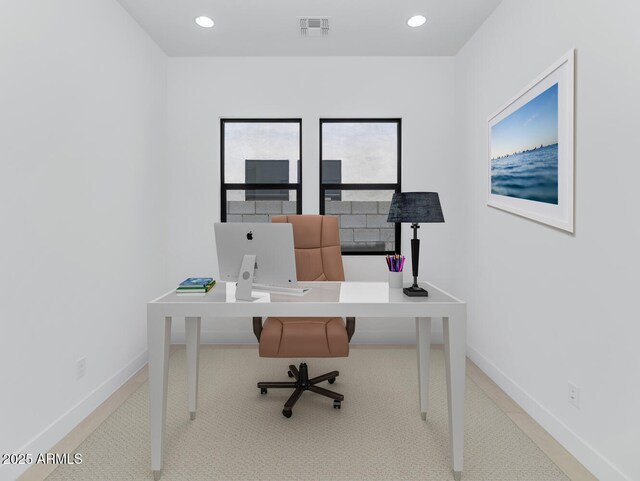 6727 N 9th Dr, Phoenix, AZ 85013 - office area with baseboards and recessed lighting