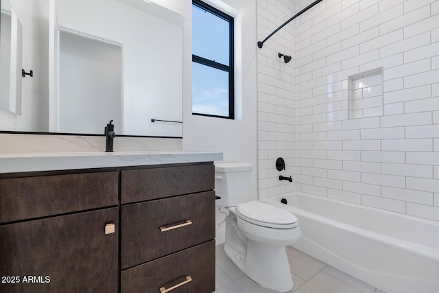 6727 N 9th Dr, Phoenix, AZ 85013 - full bathroom featuring toilet, vanity, tile patterned flooring, and shower / tub combination