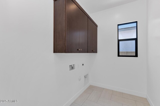 6727 N 9th Dr, Phoenix, AZ 85013 - washroom with cabinet space, hookup for an electric dryer, baseboards, and washer hookup