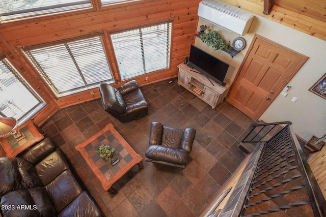 view of tiled living room