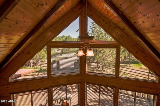 details featuring beamed ceiling and wooden ceiling