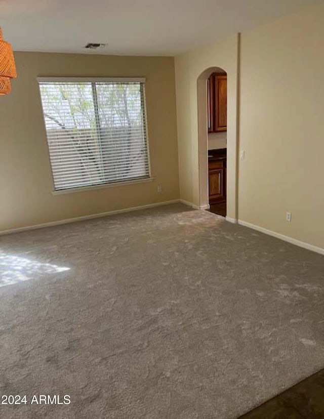 unfurnished living room with carpet floors