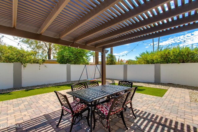 view of patio with a pergola