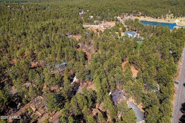 3123 S Indian Paint Ln, Pinetop, AZ 85935 - aerial view of property and surrounding area with a forest and a large body of water