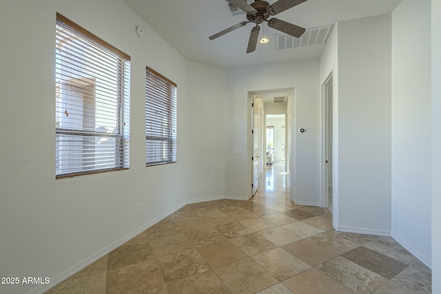 empty room with ceiling fan