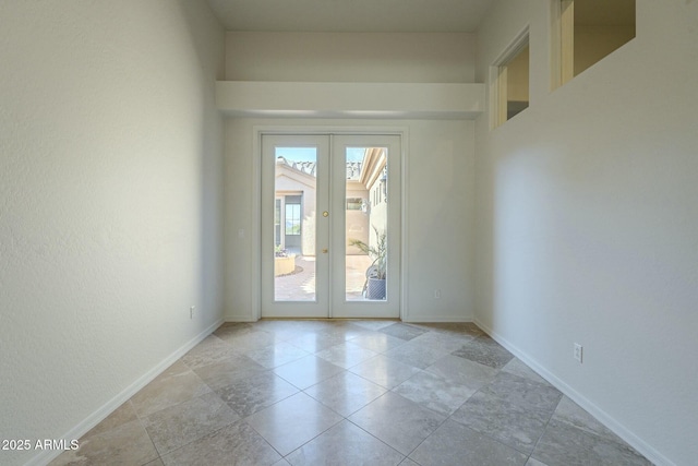 doorway to outside featuring french doors