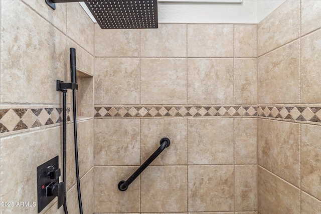 room details with tiled shower