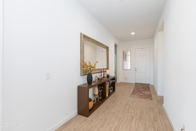 interior space with light hardwood / wood-style flooring