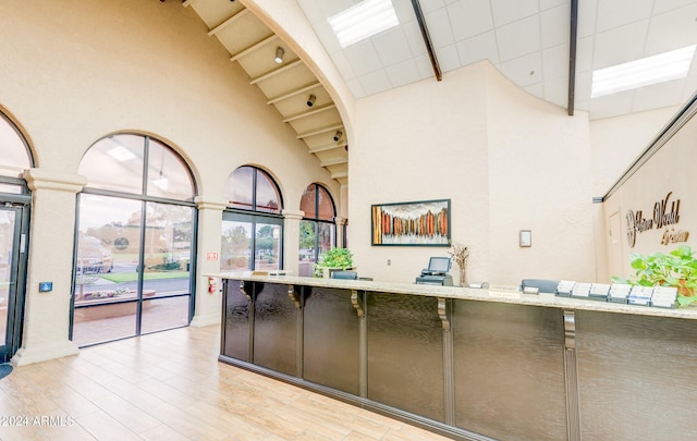 reception featuring ornate columns