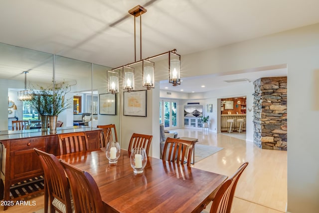 345 W Gardenia Dr, Phoenix, AZ 85021 - dining room with wood finished floors and a chandelier