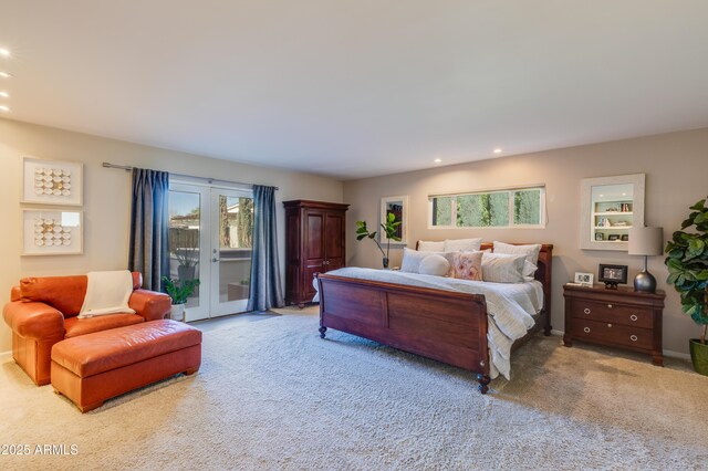 345 W Gardenia Dr, Phoenix, AZ 85021 - carpeted bedroom with baseboards, recessed lighting, access to outside, and multiple windows