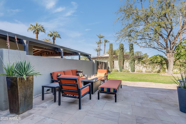 345 W Gardenia Dr, Phoenix, AZ 85021 - view of patio / terrace with a fire pit and fence