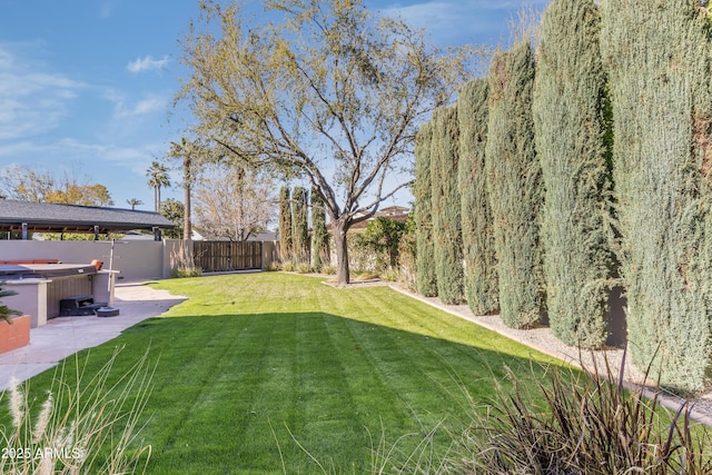 345 W Gardenia Dr, Phoenix, AZ 85021 - view of yard featuring a fenced backyard, a patio, and a hot tub