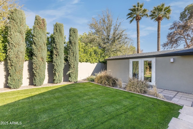 345 W Gardenia Dr, Phoenix, AZ 85021 - view of yard featuring french doors and fence