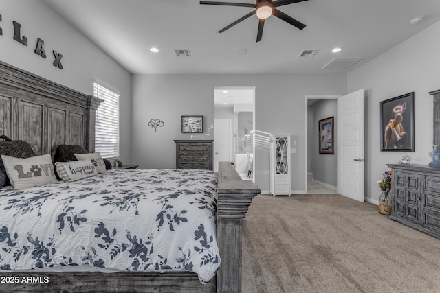 22837 E Silver Creek Ln, Queen Creek, AZ 85142 - carpeted bedroom featuring recessed lighting, visible vents, and baseboards