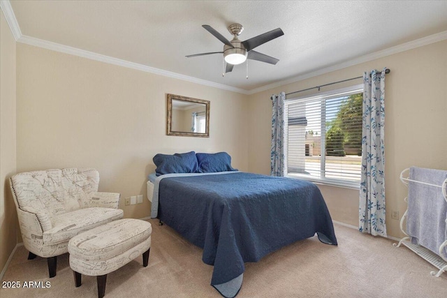 1670 E Whitten St, Chandler, AZ 85225 - carpeted bedroom featuring ornamental molding, baseboards, and ceiling fan