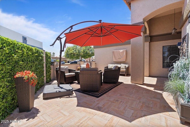 1670 E Whitten St, Chandler, AZ 85225 - view of patio / terrace featuring an outdoor hangout area