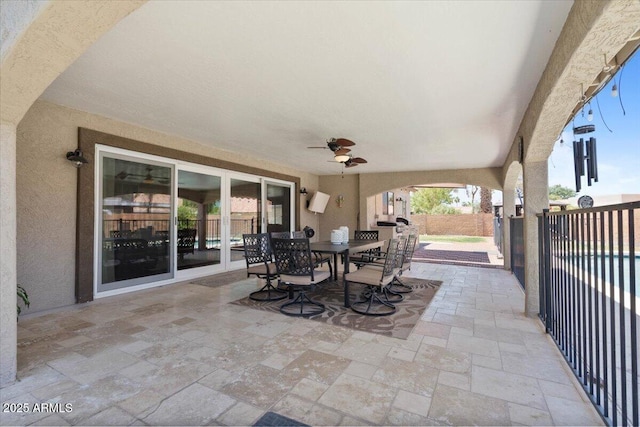 1670 E Whitten St, Chandler, AZ 85225 - view of patio / terrace featuring a ceiling fan and outdoor dining area