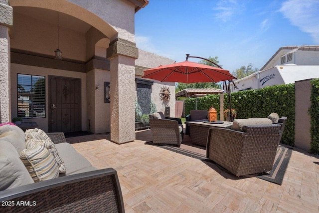 1670 E Whitten St, Chandler, AZ 85225 - view of patio / terrace with an outdoor hangout area