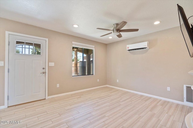 1670 E Whitten St, Chandler, AZ 85225 - entryway with a wall mounted AC, light wood-style floors, ceiling fan, baseboards, and recessed lighting