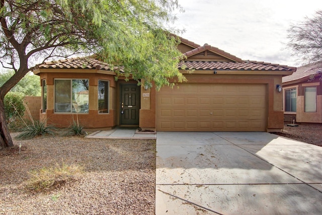 view of front of house with a garage