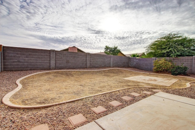 view of yard with a patio area