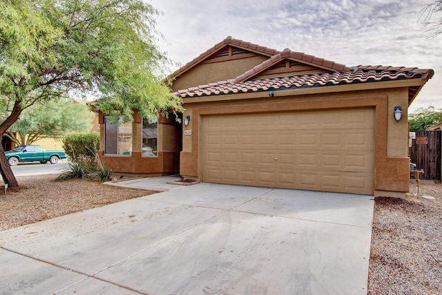 view of front of home with a garage