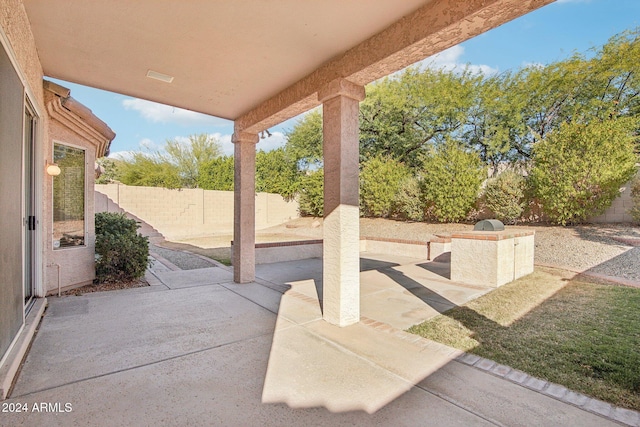 view of patio featuring area for grilling