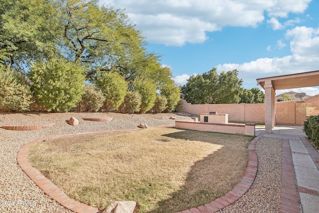 view of yard with a patio area