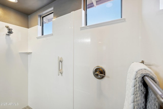 bathroom featuring walk in shower